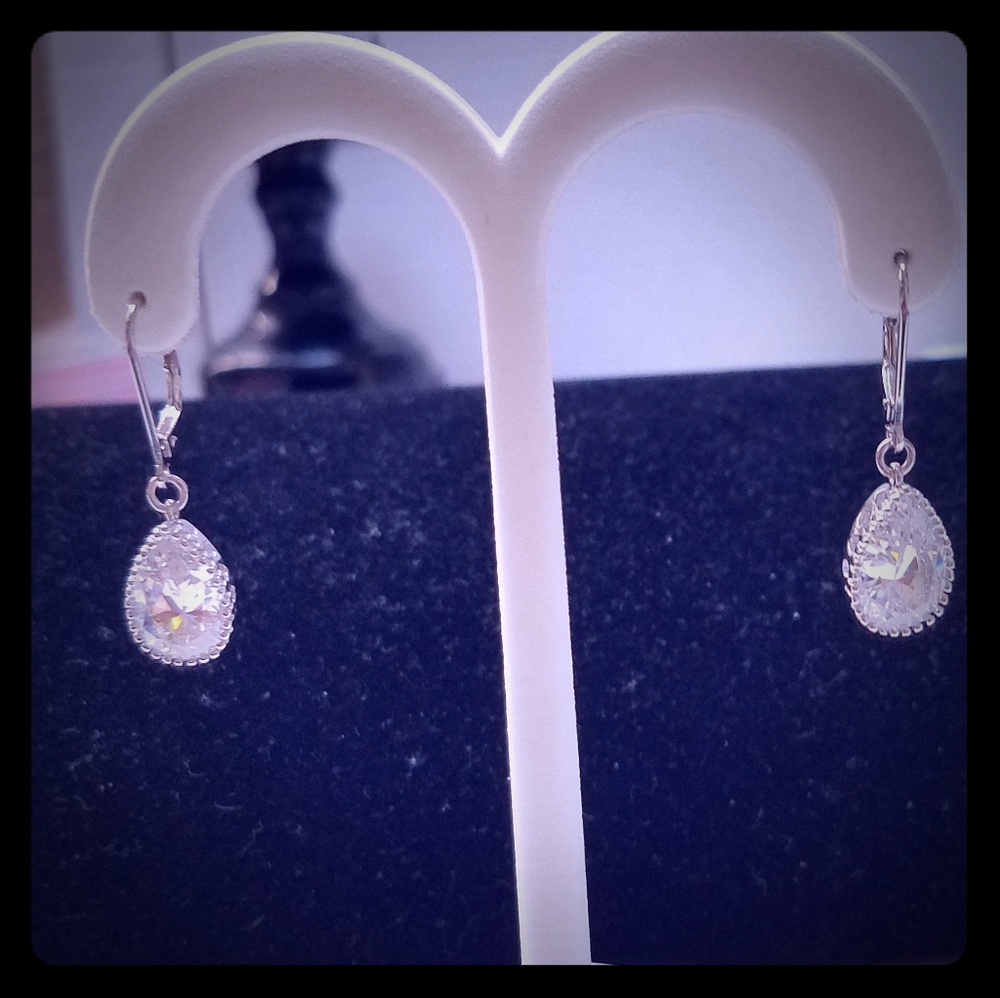 Cz drop earrings